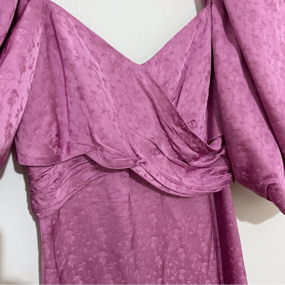 Johanna Ortiz Midnight Promises Satin Jacquard Pink Mini Dress Size 6 - Picture 6 of 14
